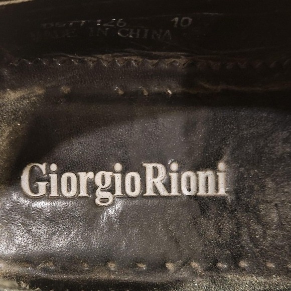 Giorgio Rioni Shoes Mens Size 10 Black Faux Leather‎ Slip On Dress Loafers main image 7